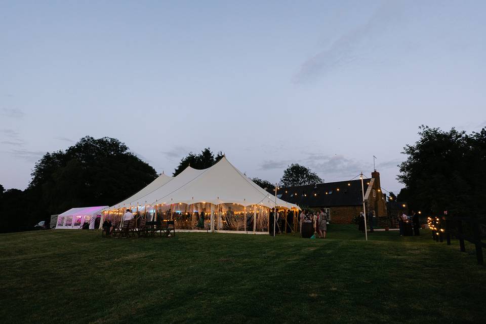 Beautiful marquee at night