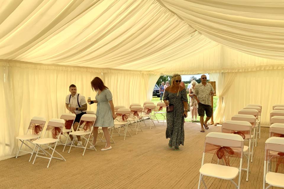 Inside the marquee