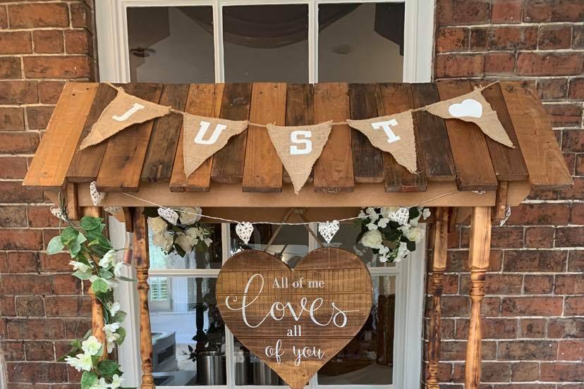 Rustic candy cart