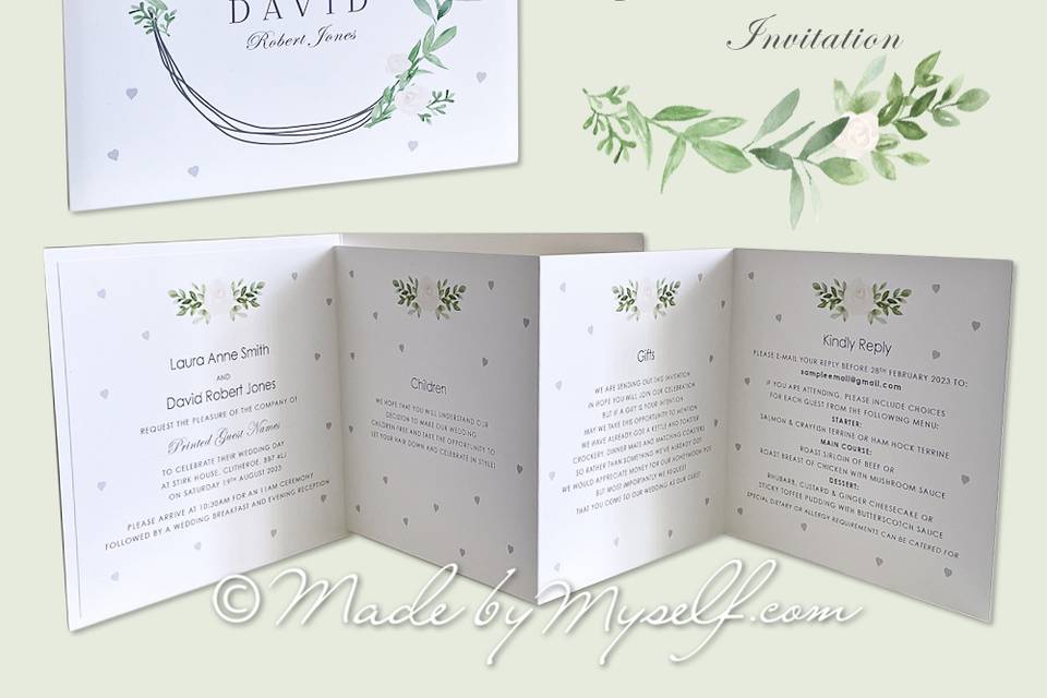 Botanical wedding invitation