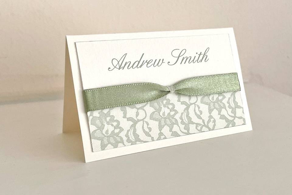 Ribbon lace place card