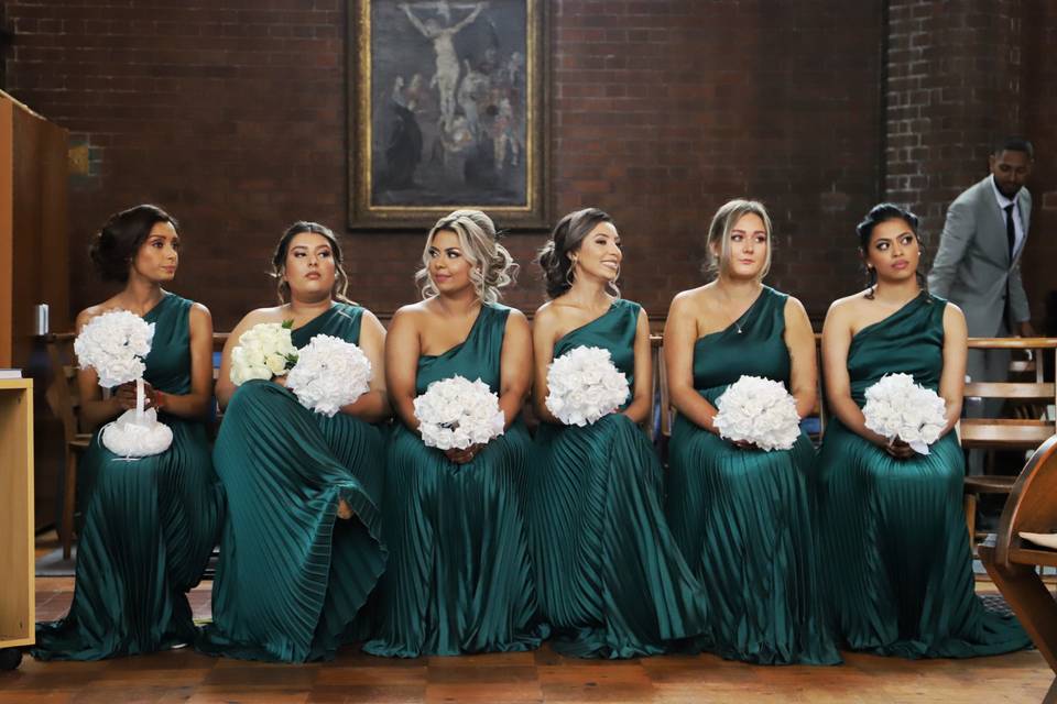 Green bridal party