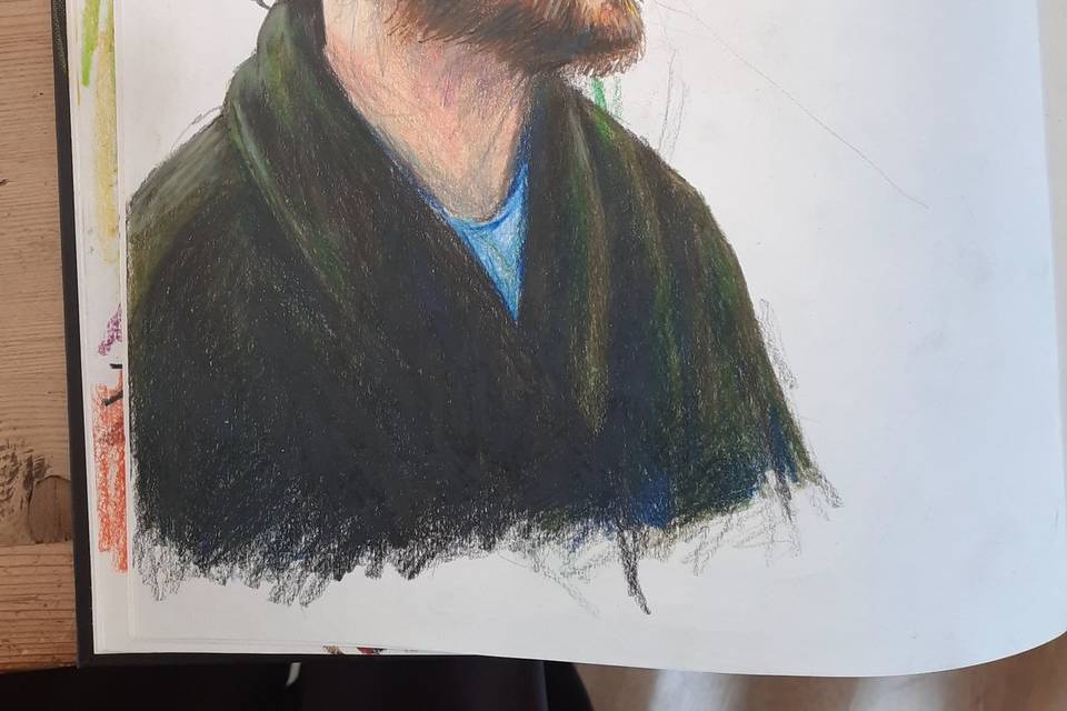 Colouring pencil portrait