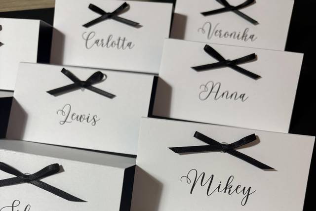 Black tie name tags