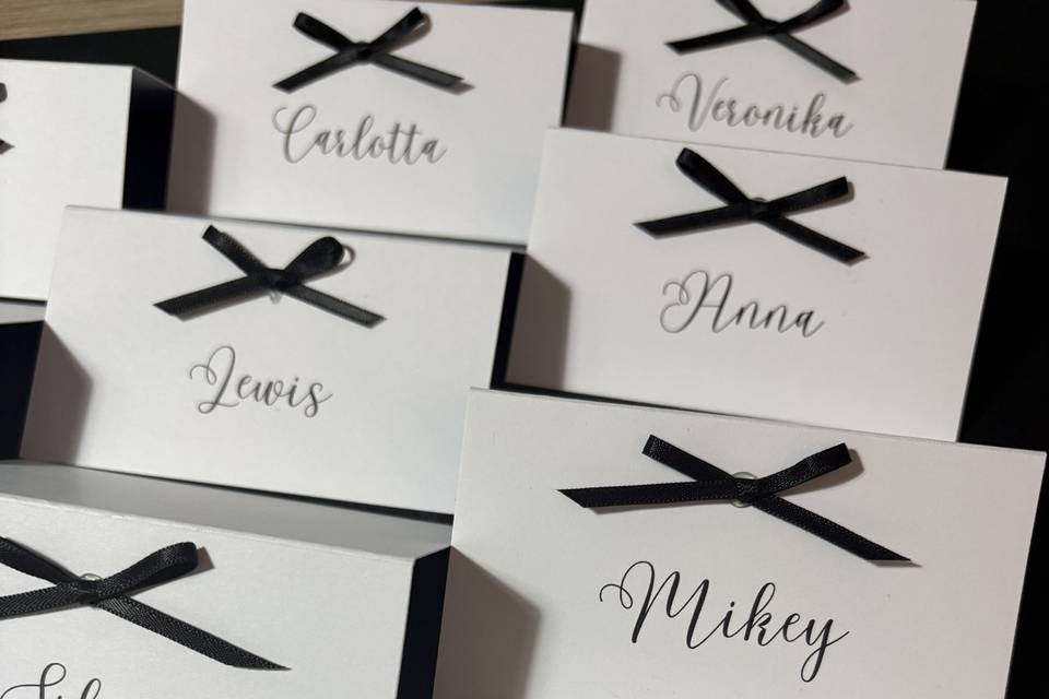 Black tie name tags