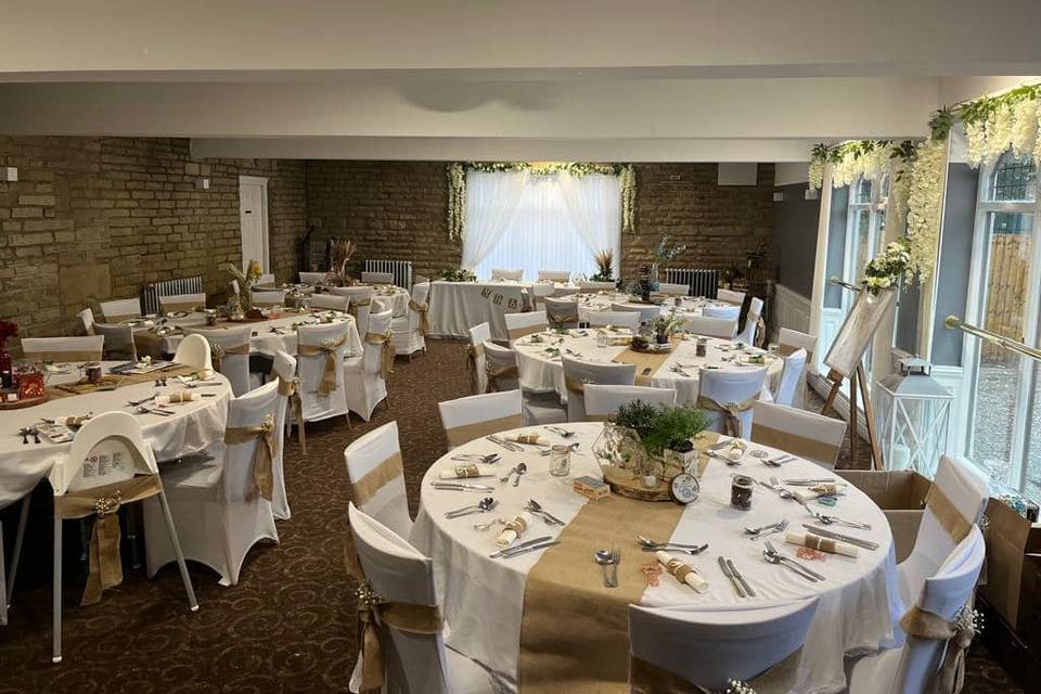 Reception setup with gold details