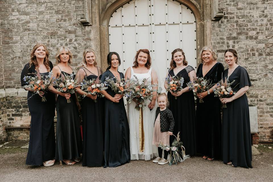 Bridesmaids and flower girl