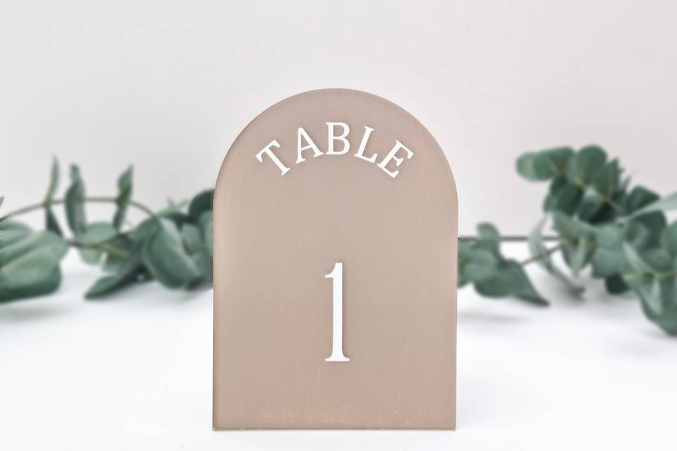 Acrylic table number