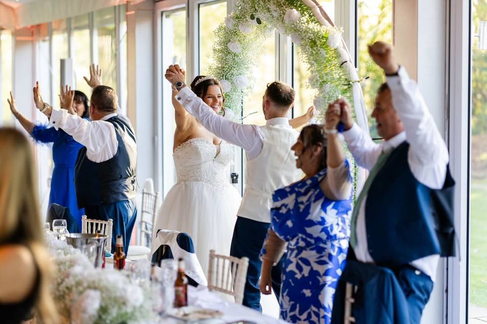 The bride and groom