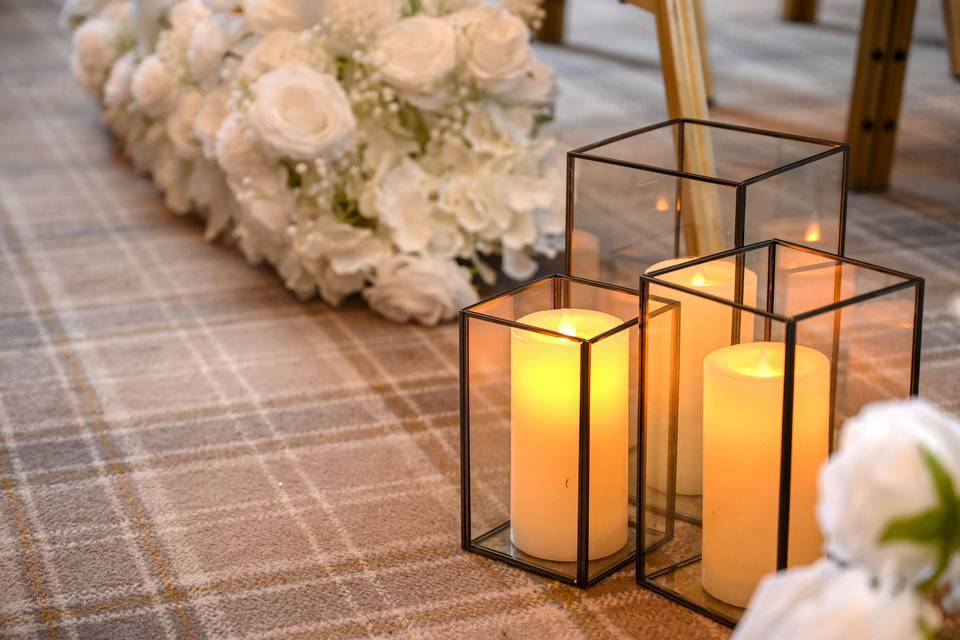 Warm candlelight glow