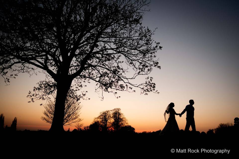 Bride & Groom with smoke canon