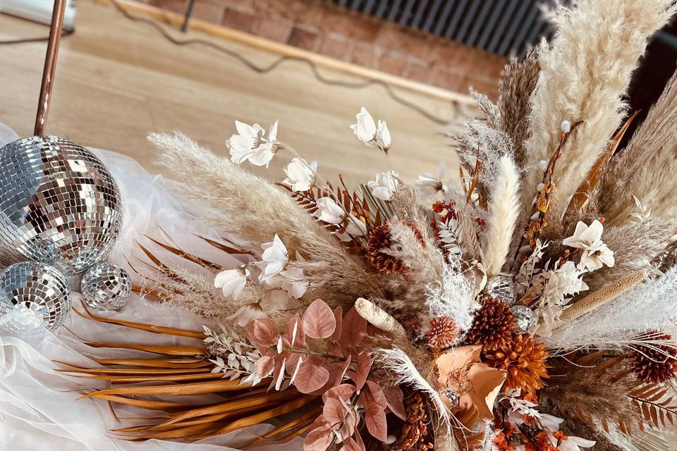 Pampas and artificial florals