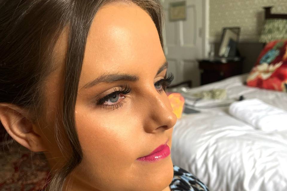 Pop of a pink lip