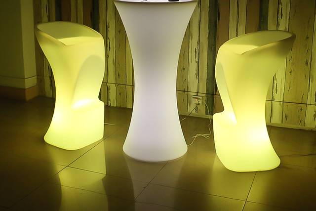 LED chair and table set