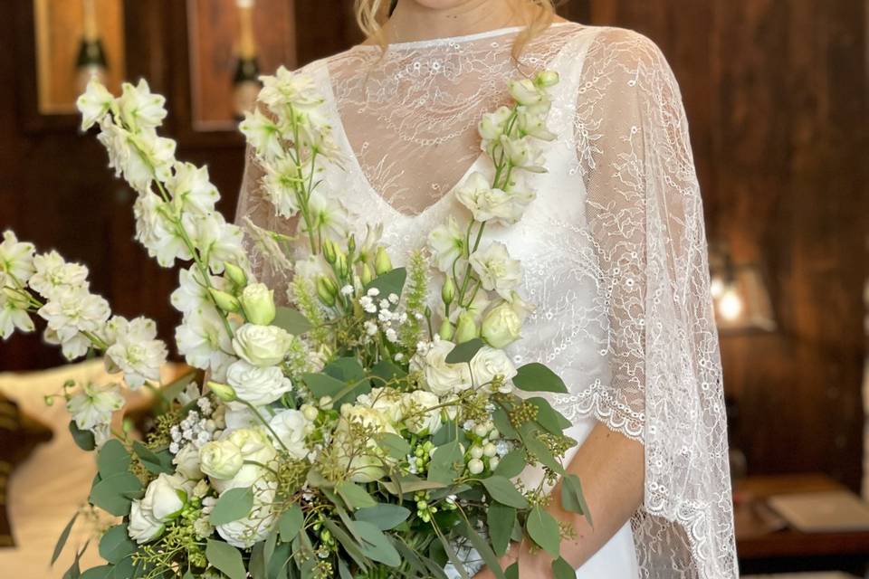 Stunning bridal cape