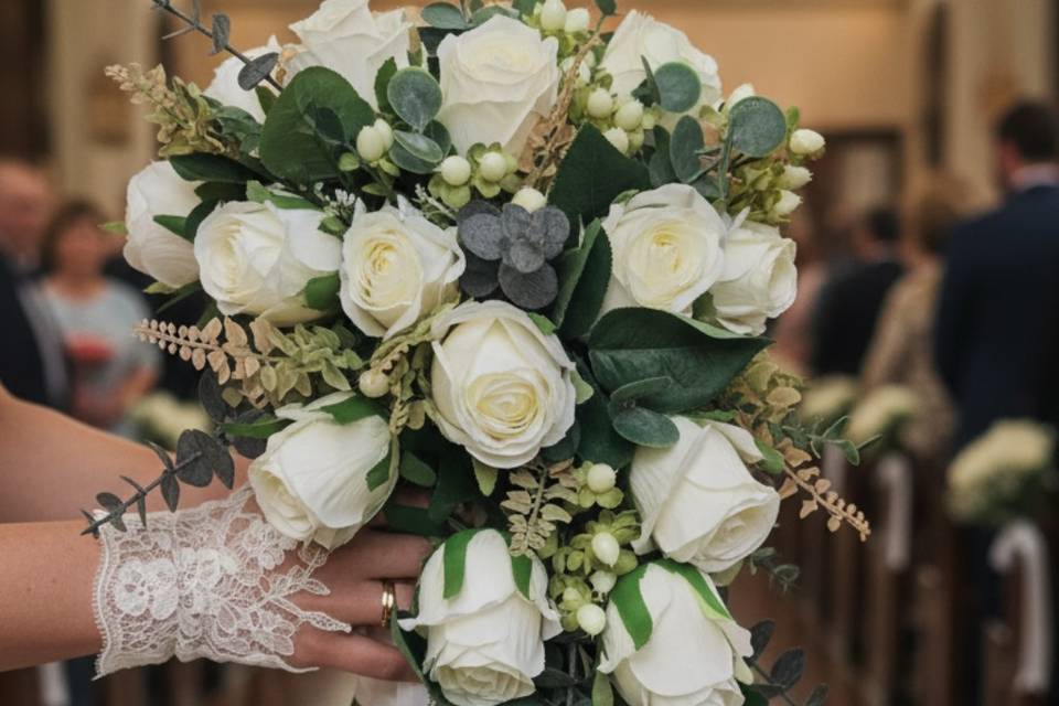 Silk wedding bouquet
