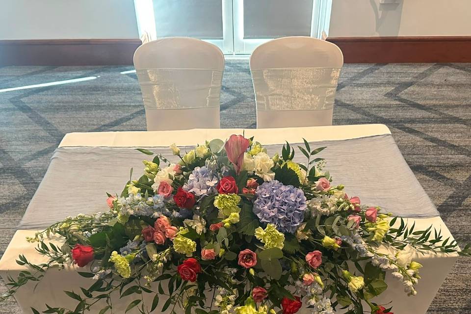 Register/Top Table Arrangement