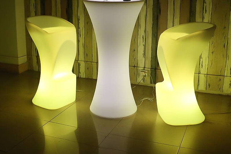 LED chair and table set