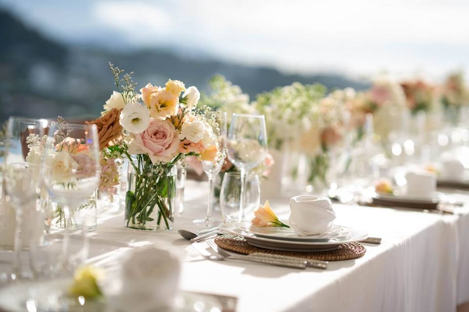 Outdoor wedding breakfast