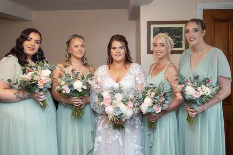 Caroline and her bridesmaids