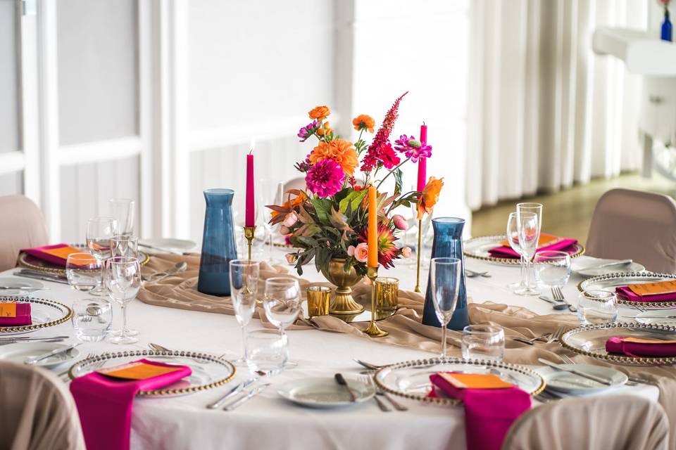 Colourful table setting