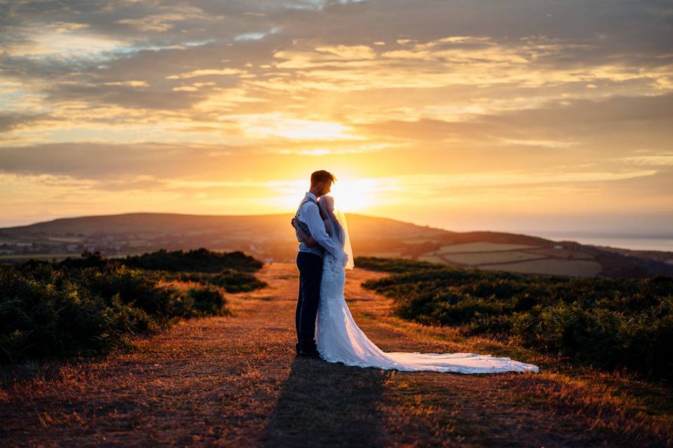 Sunset over Gower South Wales