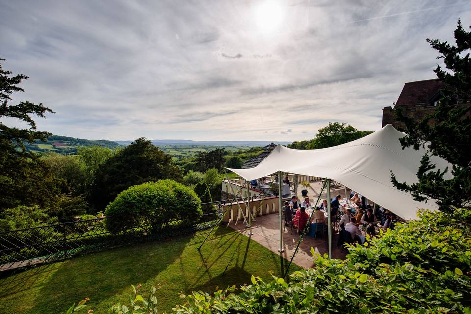 Outdoor dining with a view