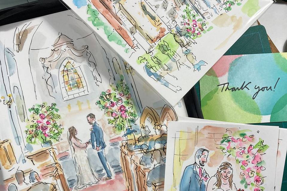 Selection of wedding illustrations