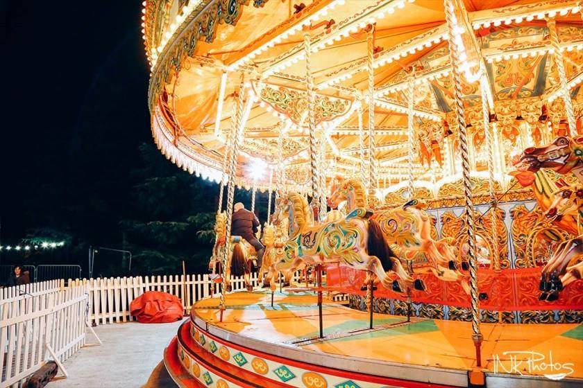 Closeup of No.1 Gallopers at night