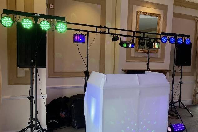 Covered DJ booth