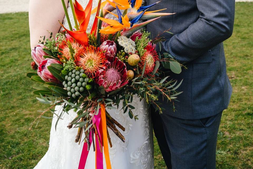 Couple with flowers