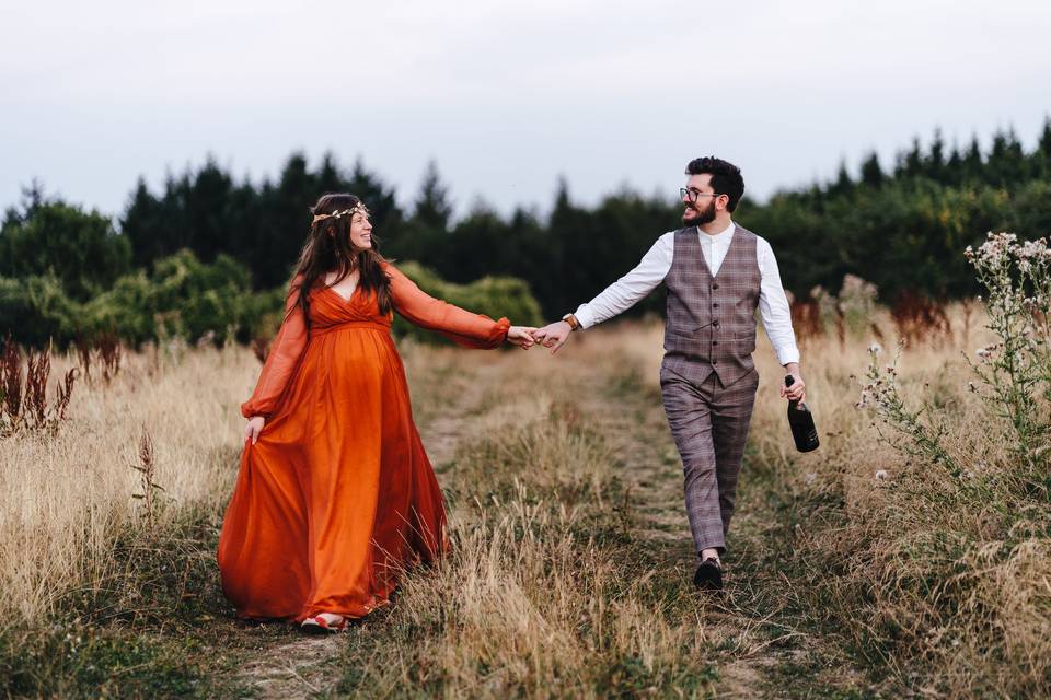 Couple in field