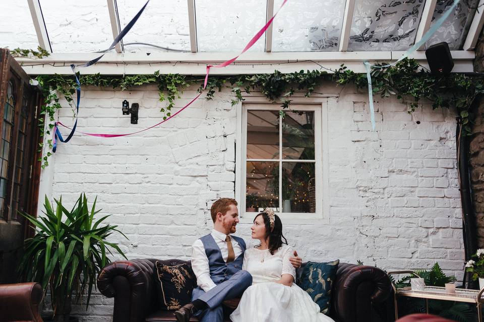 Couple on sofa