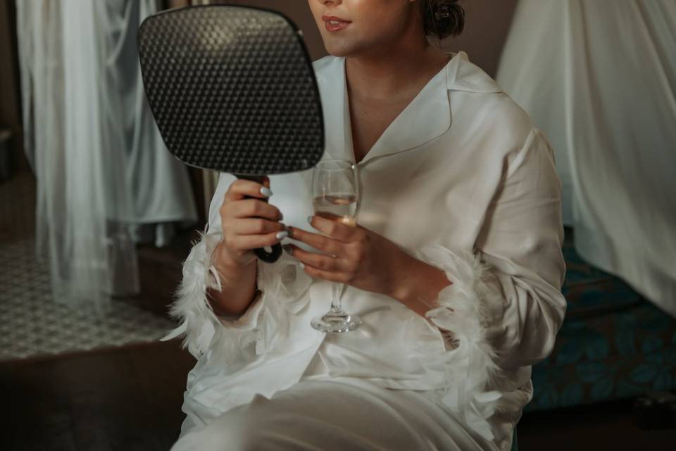Bride getting ready