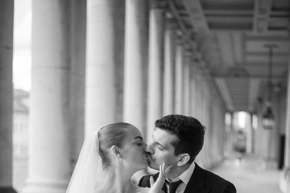 Classic bride and groom