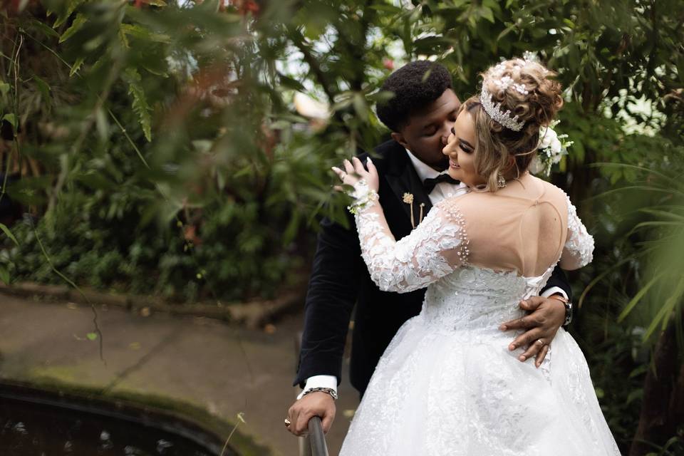 Romantic wedding moment