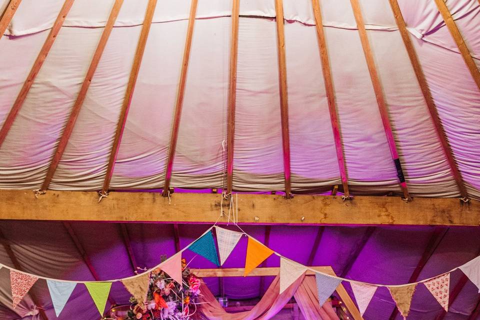 Nightfall in the yurt