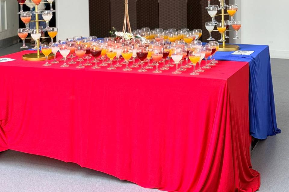 Sample welcome drinks