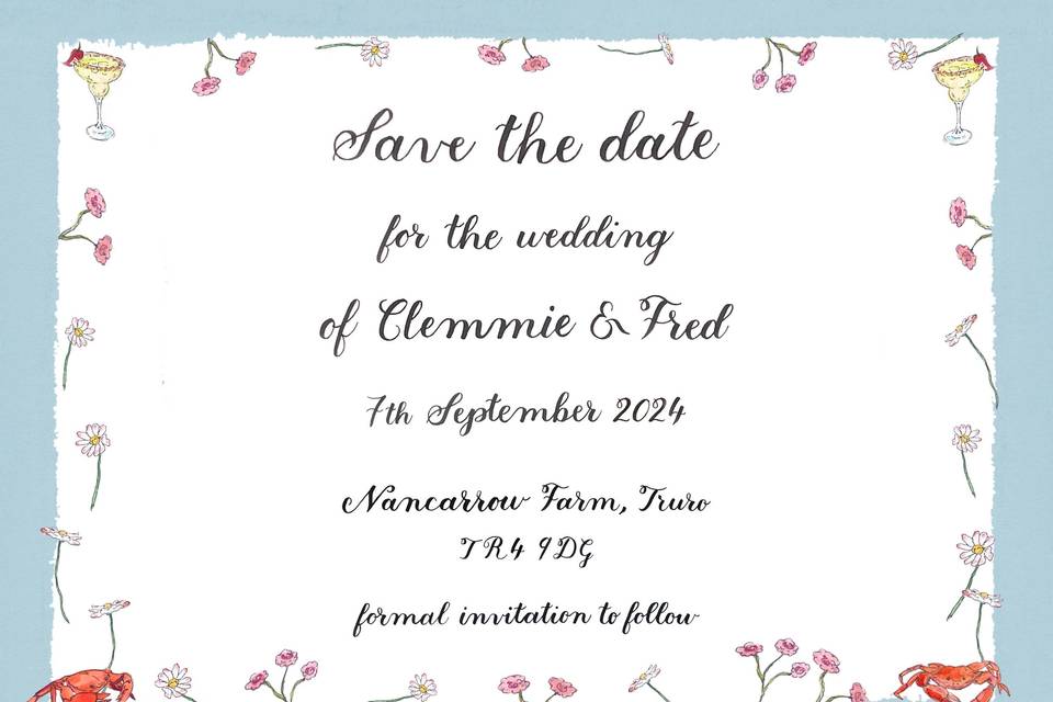 Calligraphy Save the Date