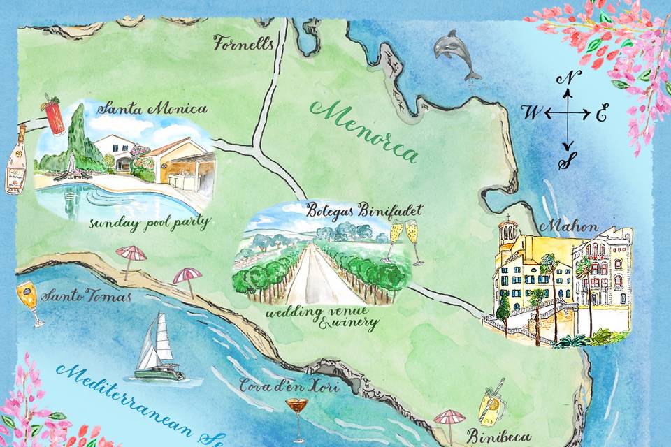 Map for a Spanish Wedding