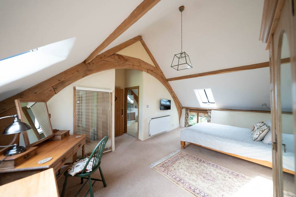 Oak barn bedroom