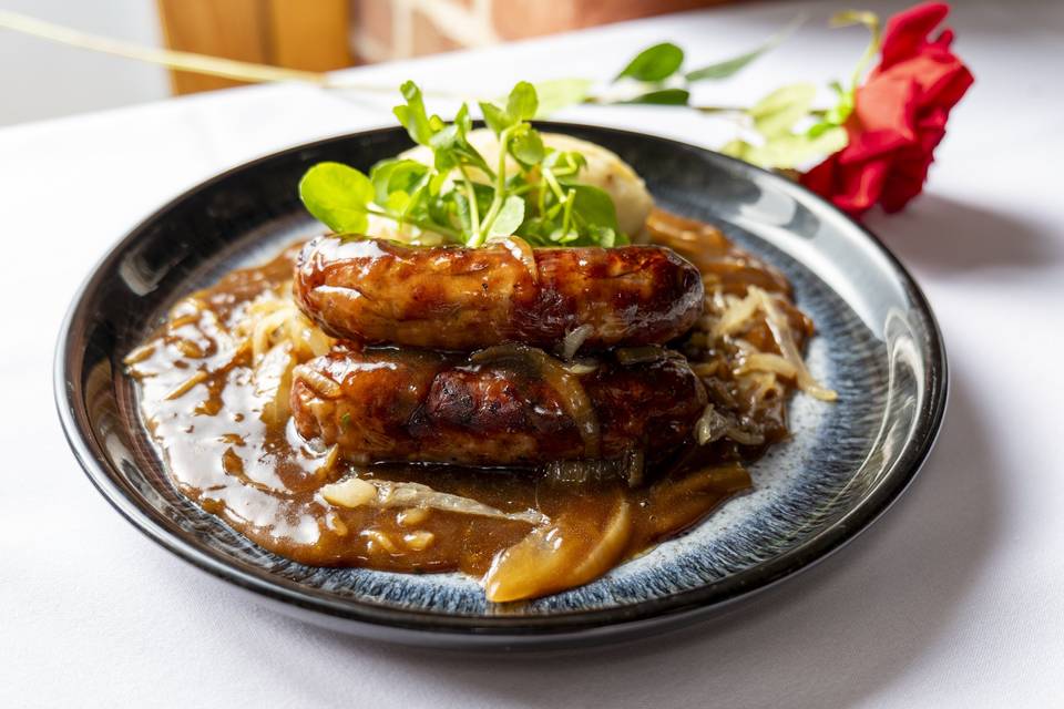 Sausage Mash Onion Gravy