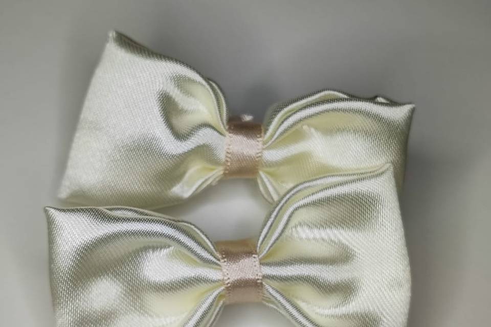 White satin bows