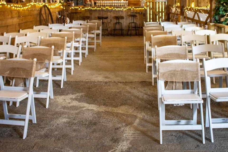 Indoor wedding aisle