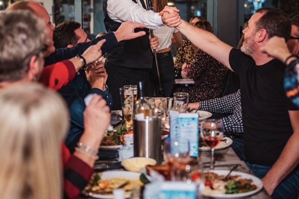 Performing in a restaurant