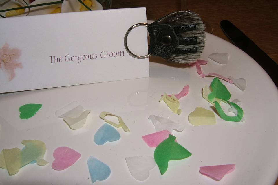 Keyring placecard holder