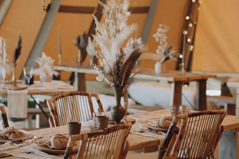 Beautiful tipi tablescapes