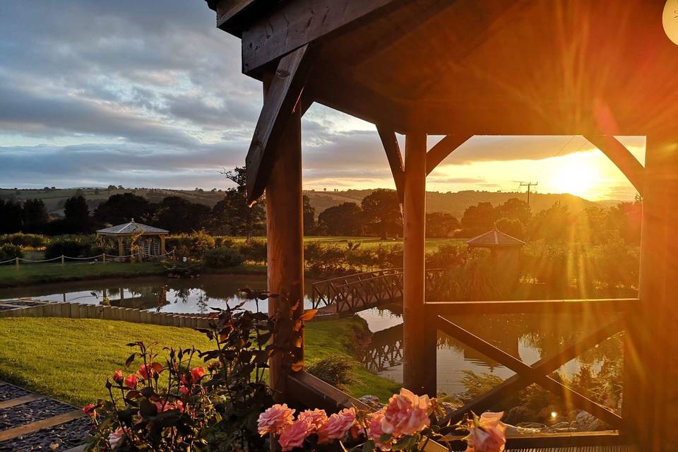 Gazebo at sunset