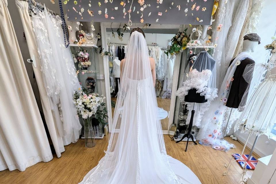 Bespoke lace veil