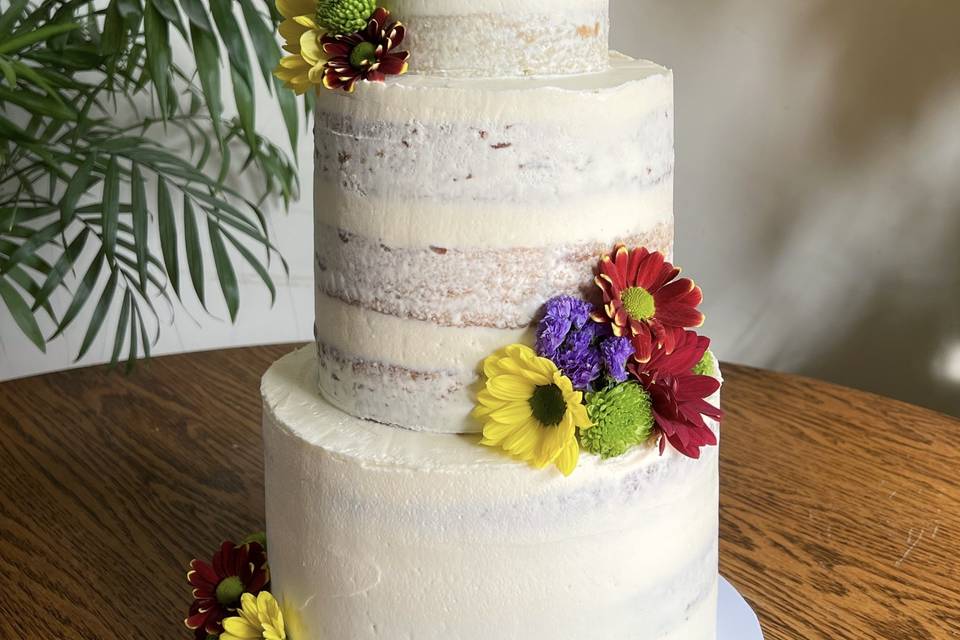 Semi naked wedding cake